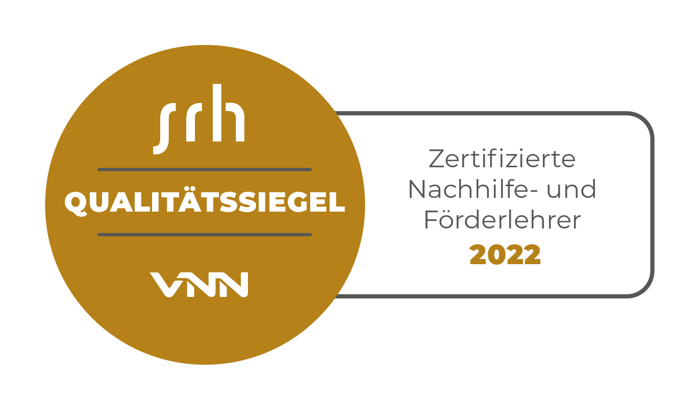 SRH/VNN Qualitätssiegel: Zertifizierte Nachhilfe- und Förderlehrer 2022